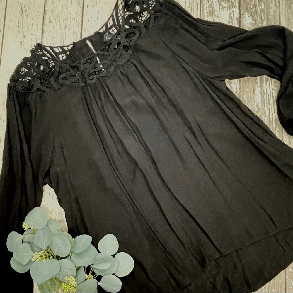 Lane Bryant Crochet Lace Long Sleeve Blouse